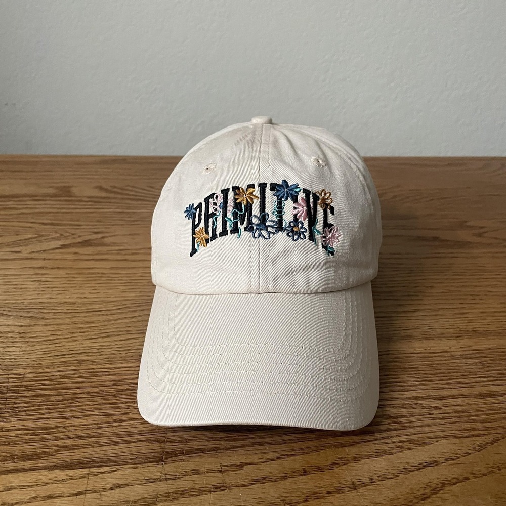 Primitive Skateboarding‎ Hat Cap Strap Back Skater Cream Embroidered Floral